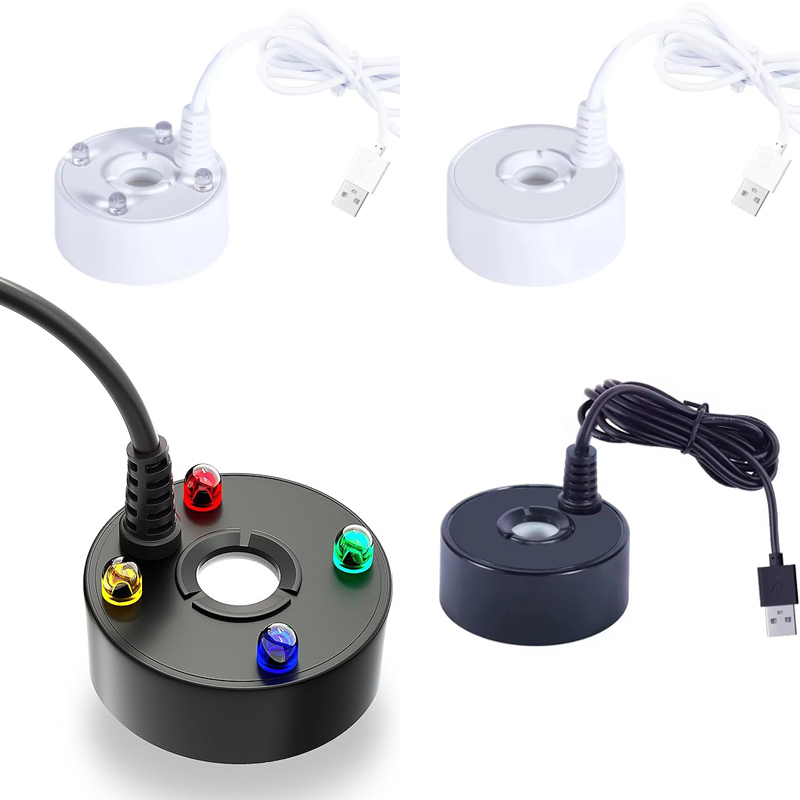 Terrarium Fogger Ultrasonic - USB 4LED Ultradźwiękowy Wytwornik Mgły, Fontanna